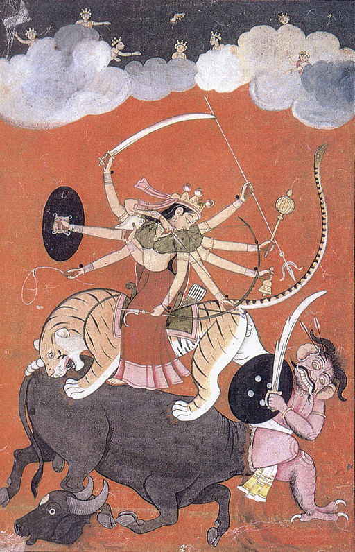 Painting: Goddess Durga on a tiger's back